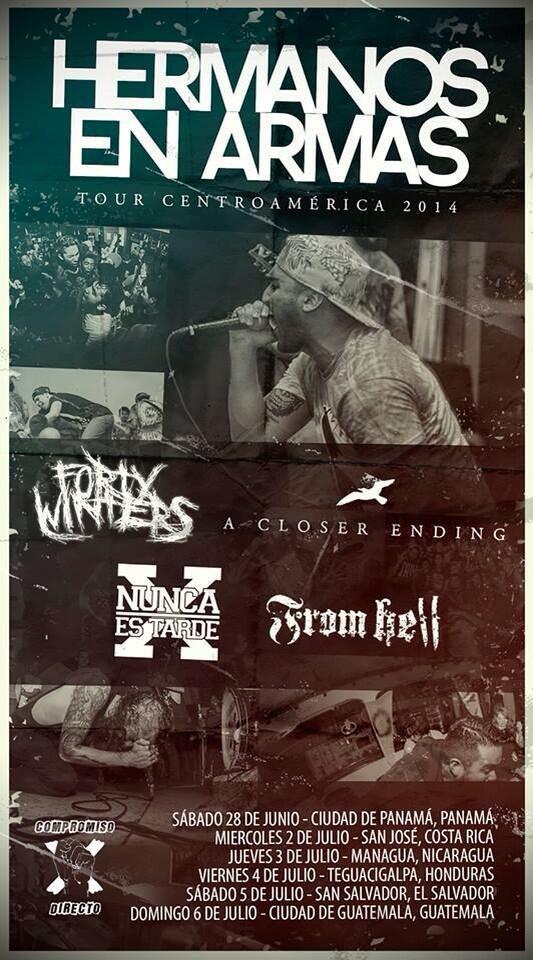 Hermanos En Armas Central American Tour 2014 w/ @acloserendingPA <a href="/FromHellMi/">From Hell</a> Nos vemos!
