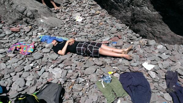 markath's tweet image. Ben revising hard in Cornwall.