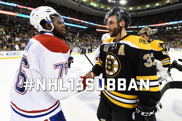 CanadiensMTL's tweet photo. #NHL15Subban. Beat the @NHLBruins. Repeat. http://t.co/crIJaNFlqo