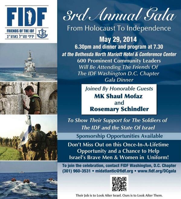FIDFdc's tweet image. Thanks @Daroff &amp;amp; @eshanken for the RT's about our Gala this Thursday! #IDF #Israel