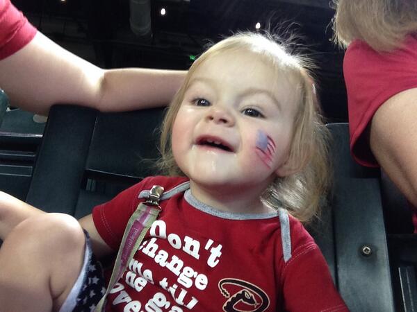 crazyfox19's tweet photo. She's got her game face on! #GoDbacks http://t.co/pEfACXMz1P