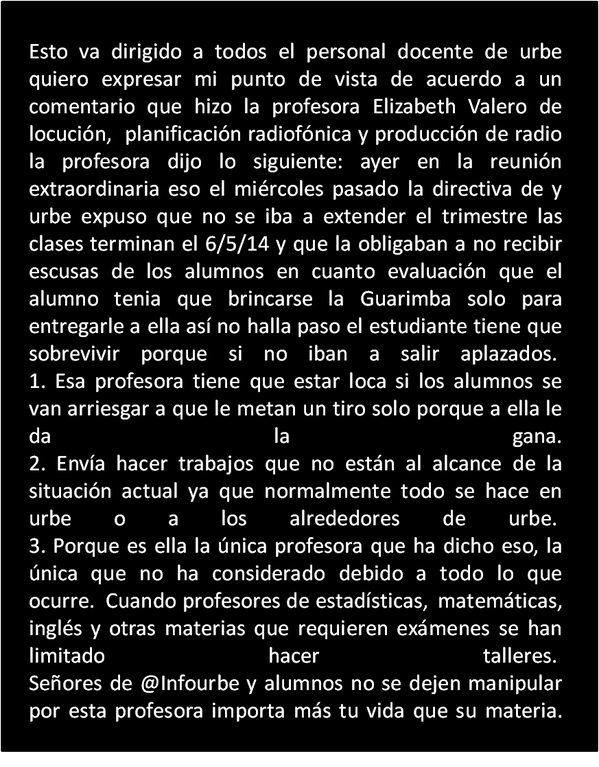 CupiditaBella's tweet photo. Aclaro esto no es para perjudicar a nadie, Solo que me parece absurdo e ilogico. @VOZ_URBE @infourbe http://t.co/7wnvo4fl17