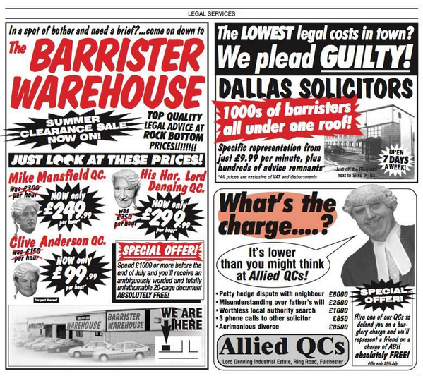 adamgersch's tweet photo. Quality advice @GoldsmithChambs  Beware of Barristers Warehouse... http://t.co/SyDCOnhXpS