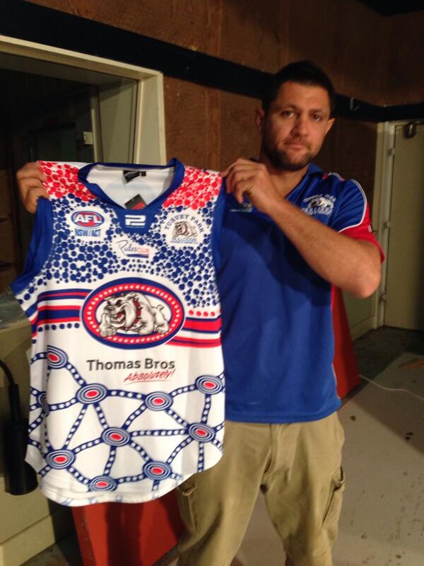 AFL Riverina (@aflriverina) on Twitter photo <a href="/TPFNCBulldogs/">Turvey Park Bulldogs</a> star James Hayes with the clubs Indigenous Round jumper. Great initiative from the club #rfnl2014 <a href="/TPFNCBulldogs/">Turvey Park Bulldogs</a> star James Hayes with the clubs Indigenous Round jumper. Great initiative from the club #rfnl2014