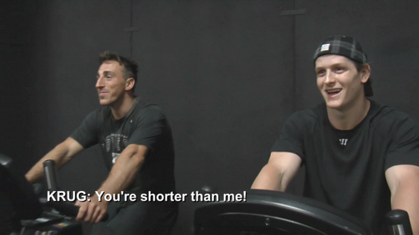 NHLBruins's tweet photo. @CryUrHeartOut9 throwback to Episode 2, and this moment... ^CS #BehindTheB #NHL15Bergeron http://t.co/jlF0Kiu4IO