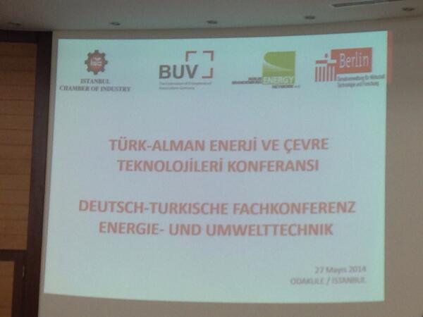 tayced's tweet photo. İstanbul Sanayi Odasının ev sahipliği yaptığı Türk-Alman Enerji ve Çevre Teknolojileri konferansı başladı. http://t.co/c8ilaIWwJI