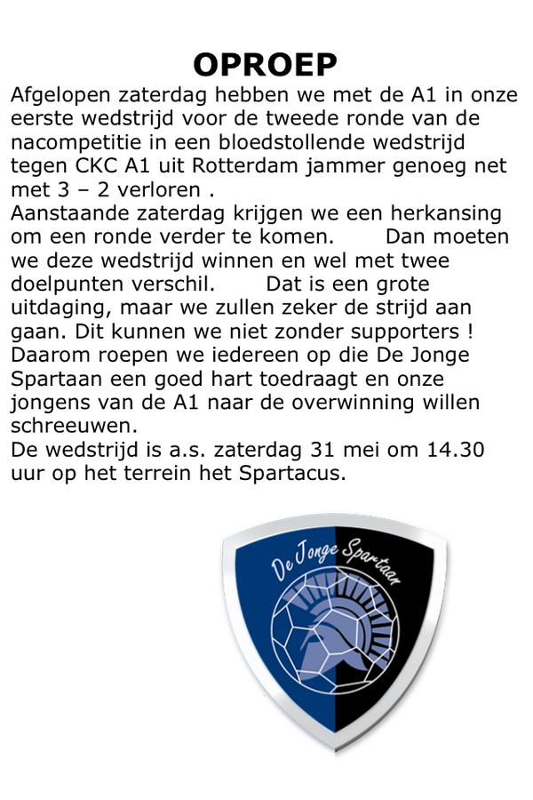 DeJongeSpartaan's tweet photo. Belangrijke mededeling ! #mooiepotvoetbal!!! http://t.co/vds0oNW966