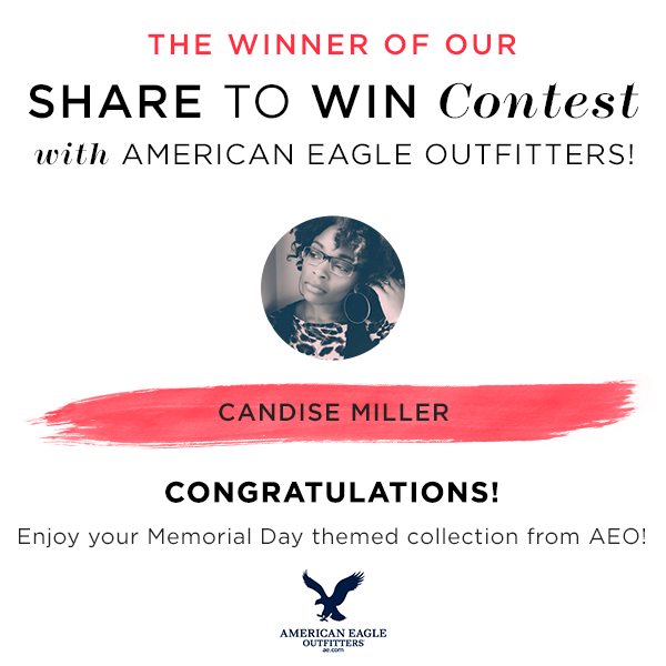 luvocracy's tweet photo. Congrats, Candise! We hope you enjoy your #MemorialDay themed collection from @AEO http://t.co/ECG36rYUkx http://t.co/WQMwNUsFps