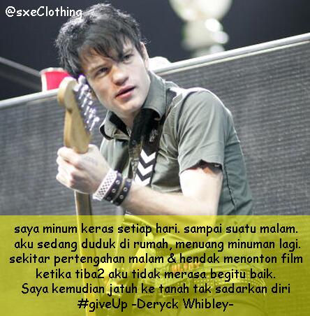 sxeClothing's tweet image. Deryck Whibley pentolan Grub band Sum 41, menyatakan berhenti menenggak alkohol #noAlkohol