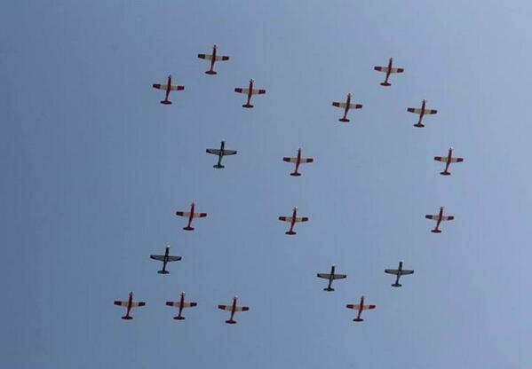 lead_sa's tweet photo. How incredible is this? Formation flown by SAAF flying instructors during the #Inauguration2014. http://t.co/qFuCuVdouy