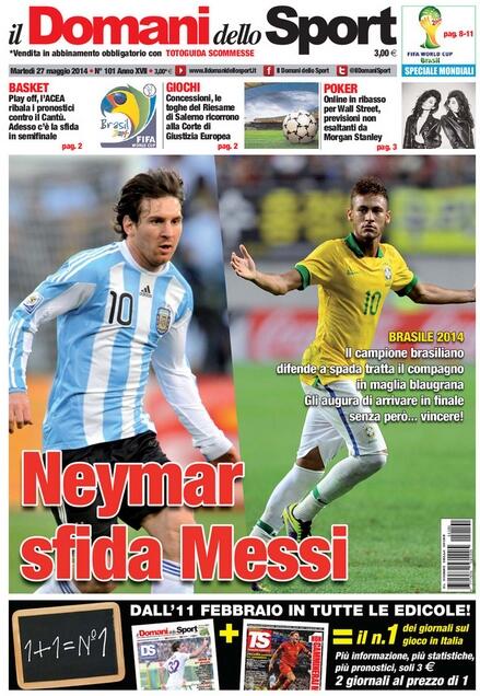 Mondiali 2014, Neymar vuole Messi in finale ...ma  ...bit.ly/Saw2t9
