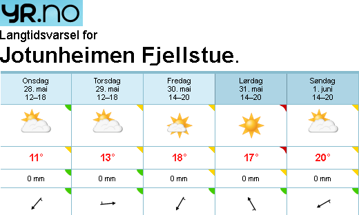 Værgudene er på fjellfolkets side denne langhelga. Vi holder åpent fra onsdag til søndag!! #Herlig!