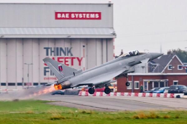 BAESystemsAir's tweet photo. #picoftheday  What a blast. #typhoonjet http://t.co/Oi8R2VSlXd