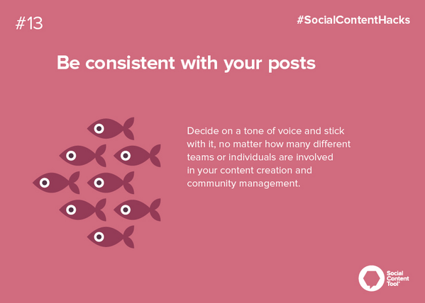 SCTapp's tweet image. #SocialContentHacks: Consistency is the key to credibility and persuasiveness. #contentmarketing #socialmedia