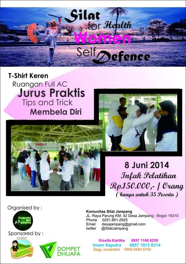 zonamadinaDD's tweet photo. Silat for Health Women Self Defence, ikutan yuks !! call Gisella 0857 7843 5656 :) @mukenaIND @Motivasi_Hijab http://t.co/gW2y10b9Wu