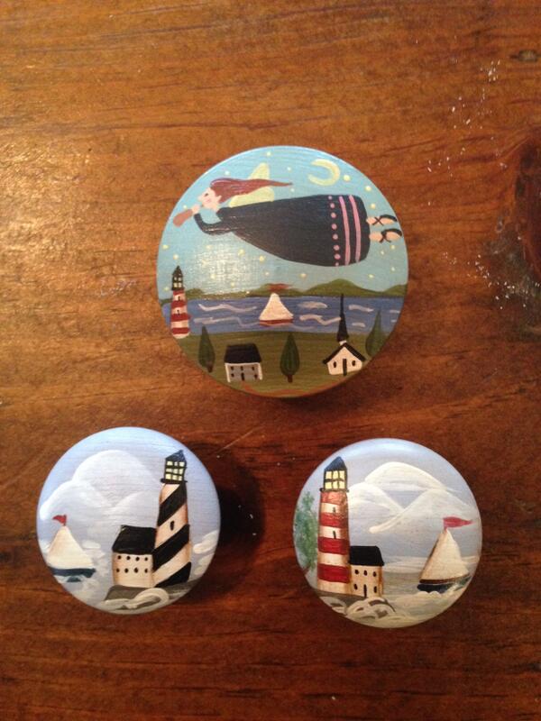 MillageandLloyd's tweet image. Love these hand-painted whimsical farm and coastal knobs #handpaintedknobs #farmanimals #lighthouses #pei