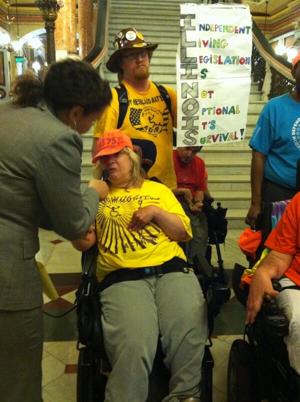 ADAPTChicago's tweet photo. Susan talking about her reaction to the 5% on radio http://t.co/c5G9N2svYR