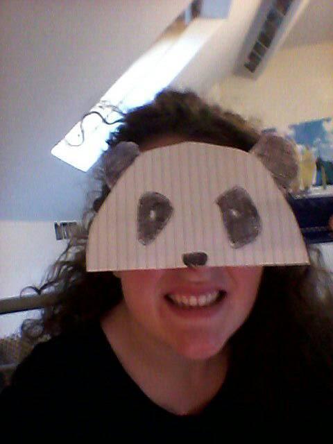 Chengdu72's tweet photo. Very original! RT @agmhc: Half woman, half panda, right?! @Chengdu72 it's the only panda I could find today :p http://t.co/YQA52rVazy