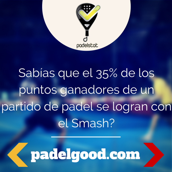 Padelgood's tweet photo. Sabias que el 35% de los ptos ganadores de un partido de #padel se logran con el smash? #Datospadel by @Padelstat. http://t.co/oMQ5CdgyO2