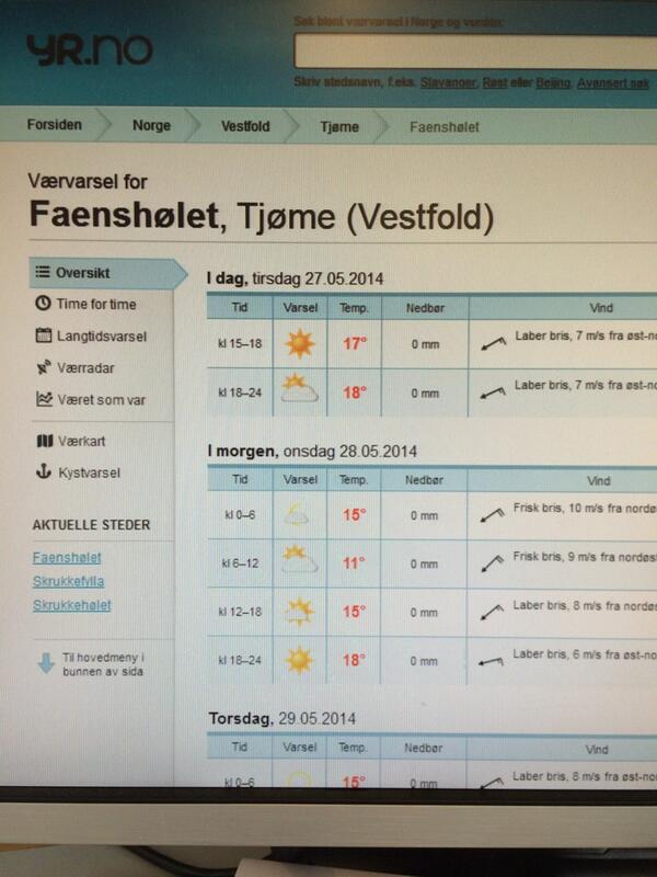 sebberdeezy's tweet photo. Værvarsel for Farnshølet http://t.co/8ngmrpcQY7