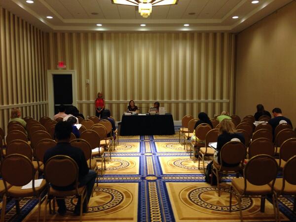 Shh! This is the room that greets every speller today. Behind the door, spellers are taking their preliminary tests.