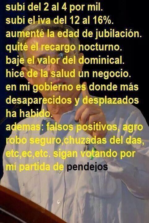 Dianiis_Mls's tweet photo. @AlvaroUribeVel  no quiero ser un falso positivo, ya me jodiste la vida con los dominicales y la salud! http://t.co/8fVlCqq0Hs