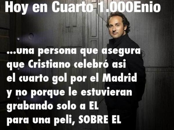 Cuarto1000Enio's tweet photo. Hoy en Cuarto 1.000Enio... #Cristiano
#RealMadrid #finaldechampions #mipelicula http://t.co/mxsbmXw6Fy