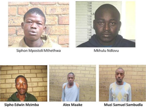 POWER987News's tweet photo. SAPS released pics of 5 dangerous suspects who escaped from custody. #InmatesEscape
http://t.co/jVmKRtFILS http://t.co/WygfXMkbeU