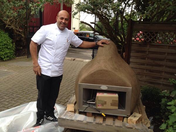 only took 3 years bat at last sat bains took delivery if his bushman wood fired oven