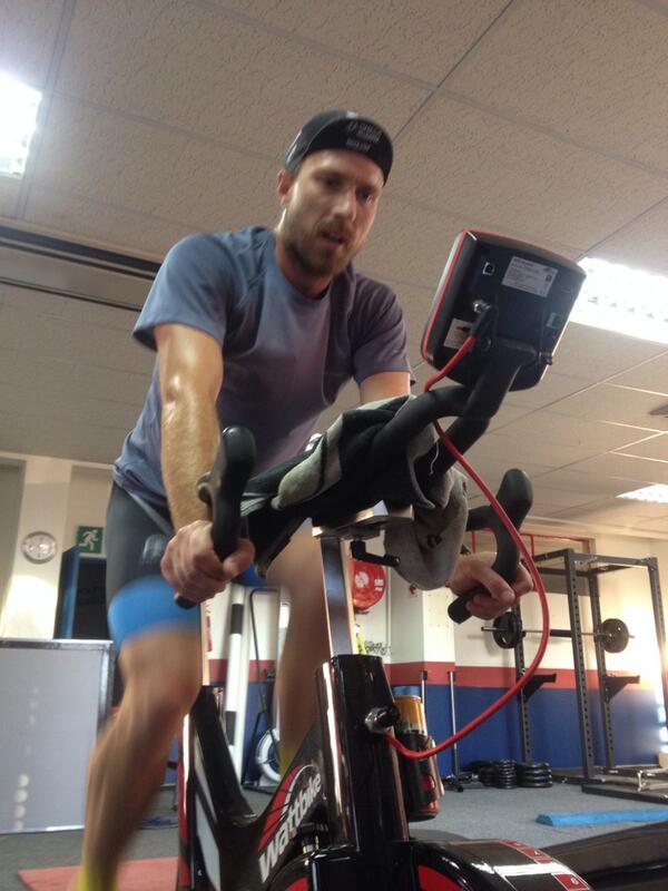 devonvo's tweet photo. Here at @_CPSports @krugerd is doing his 60 min bike for man of steel with some @TheSufferfest http://t.co/WkDORfmRC6