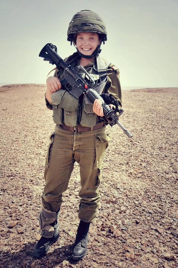 IDF's tweet image. At 18, Rebecca left Boston to live in #Israel. Now she's an #IDF combat soldier defending the new home she loves