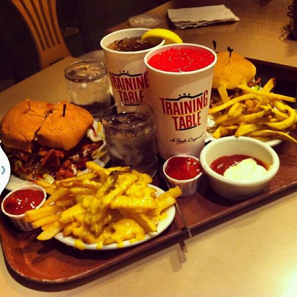 TrainingTable77's tweet image. This is the the kind of lunch we crave! Thanks @danieldo21 for the Instagram post. #trainingtable #utahoriginal