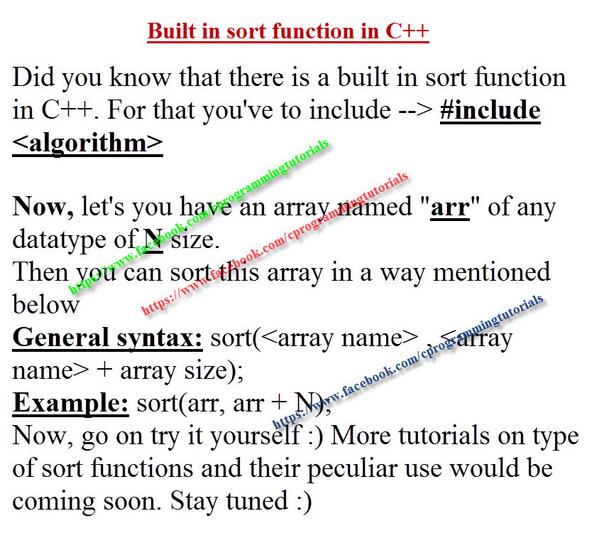 cprogramming001's tweet image. #Sort Function
#Programming