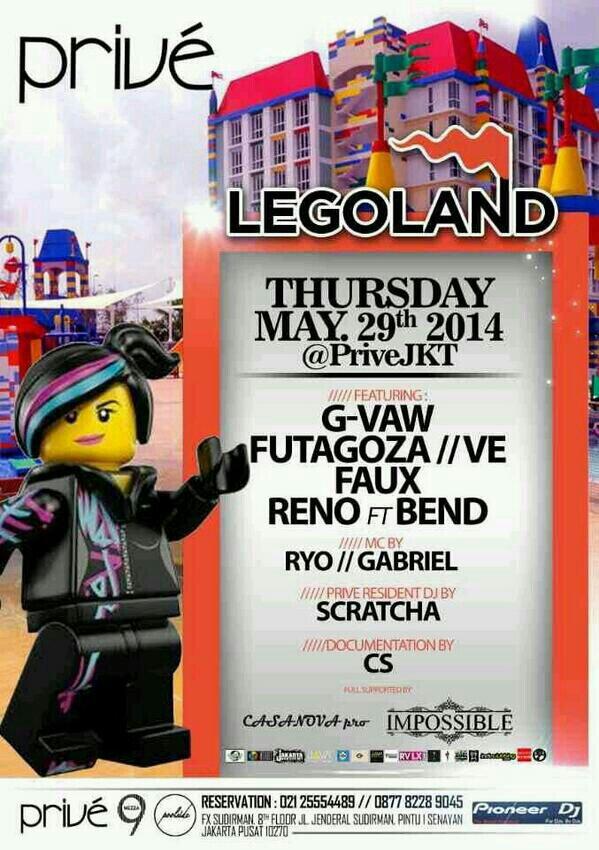 csnv_djcourse's tweet image. @Max_Management #LEGOLAND THURS 29 MAY @priveJKT , by @csnv_djcourse &amp;amp; @Impossible_EO RSVP 081290443003 http://t.co/926oTsqphk"