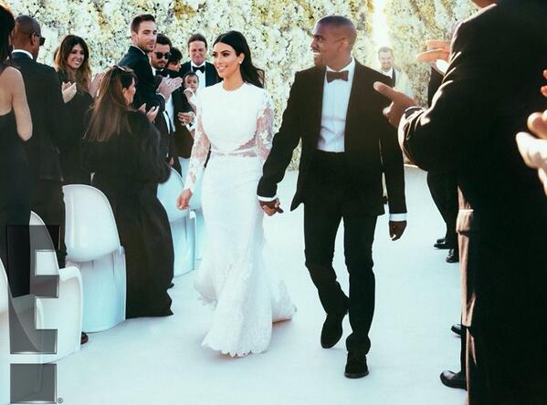 What a beautiful photo of Kim and Kanyes wedding