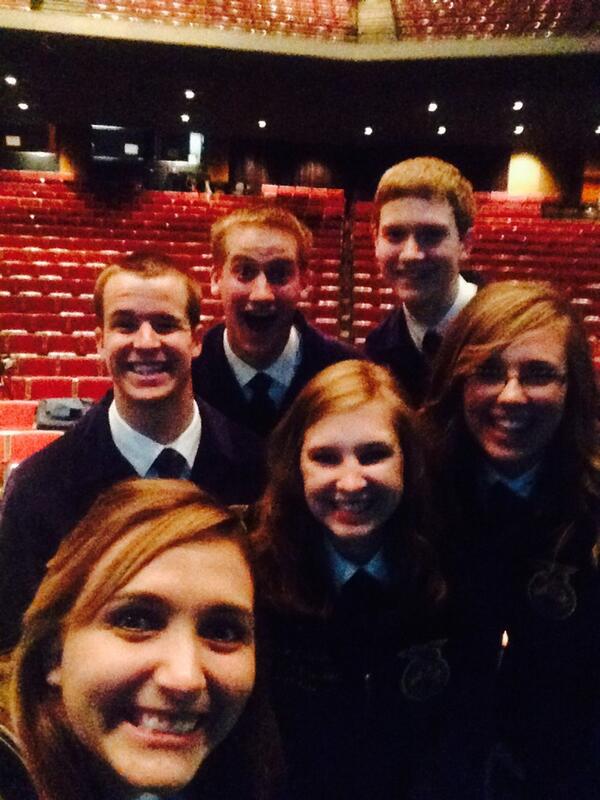 KansasFFA's tweet photo. The State Officers are lonely practicing sessions... We can't wait for you to fill the seats! #KSFFA http://t.co/3zBFzYNTtC