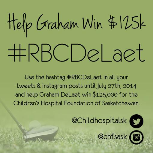 RT please! #Saskatchewan we're losing ground! We dropped into 7th place! Tweet #RBCDeLaet to help us win!