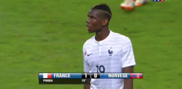 #Foot - #EdF: score MT France 1-0 Norvège grâce à un magnifique but de #Pogba (15’). Allez les Bleus! #FRANOR #CM2014