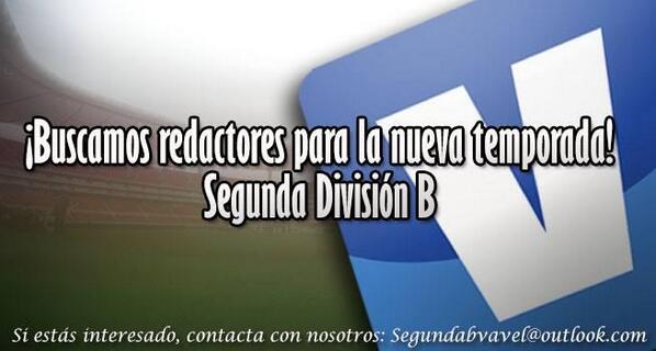 RFEF_VAVEL's tweet photo. #ATENCIÓN | ¡Buscamos redactores para la sección Segunda B! Aún estás a tiempo de formar parte de nuestro equipo http://t.co/aNP7mP8tOl