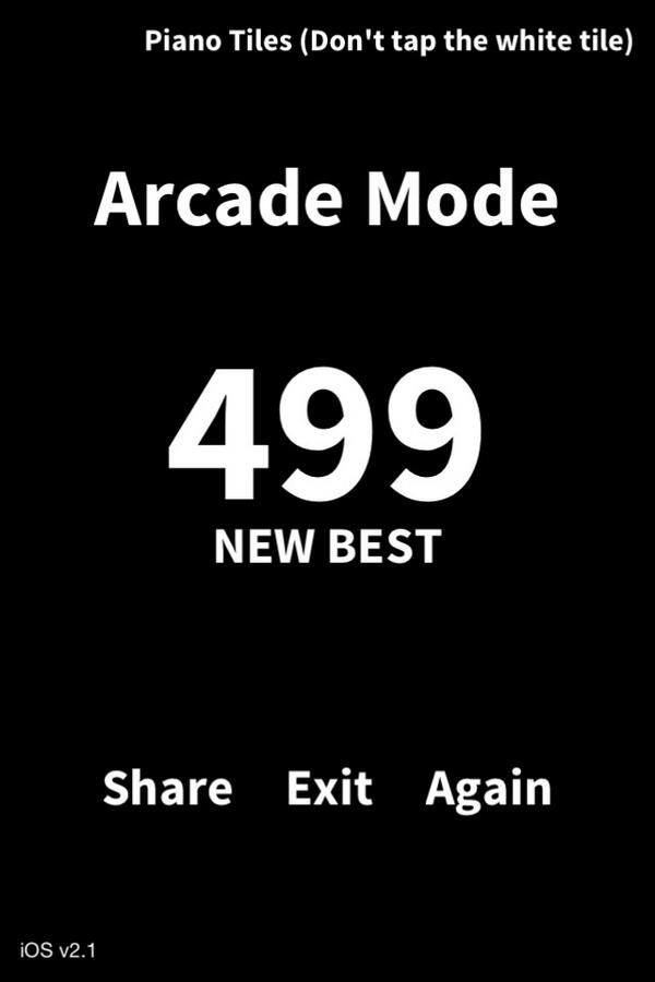 ClareUni's tweet photo. Arcade Mode, 499 pts! Who can beat me in @PianoTiles -> http://t.co/Z1TWprqC3s getting better!!!! Lol http://t.co/6VyF2KGkIz