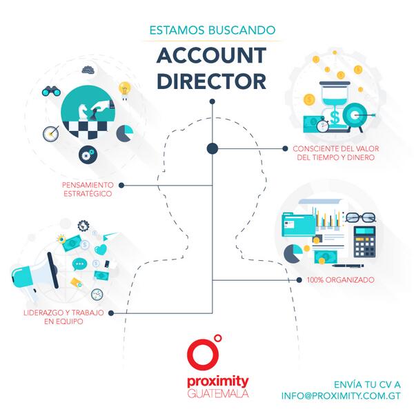 ProximityGT's tweet photo. ¡Se busca Director de Cuentas! Con 2 años de experiencia, graduado de comunicación, publicidad o marketing. http://t.co/F0II9o7N3t