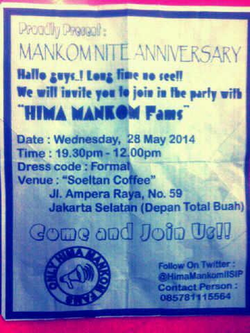 TODAY!! Rastamanis Live in "MANKOM NIGHT ANNIVERSARY" at Soeltan Coffee (Ampera Raya, Jakarta Selatan)