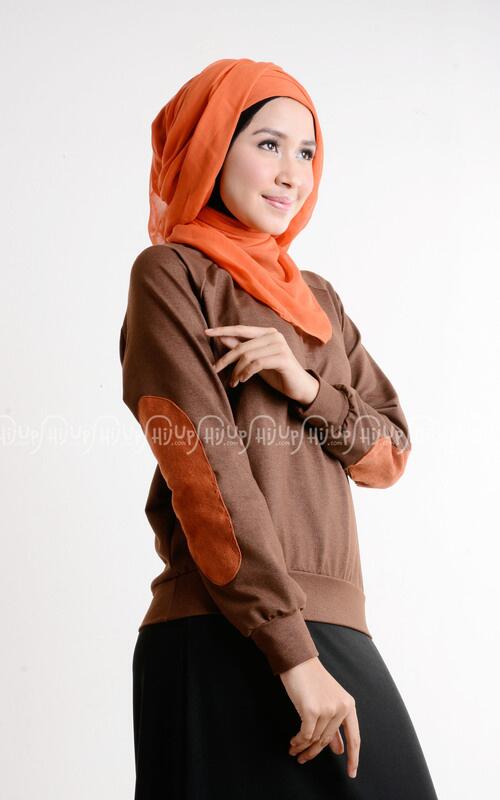 Brown Denim Patch Sweater by <a href="/reshoppe/">Re Shoppe</a>, now only IDR 100k! bit.ly/1iZ8mkF