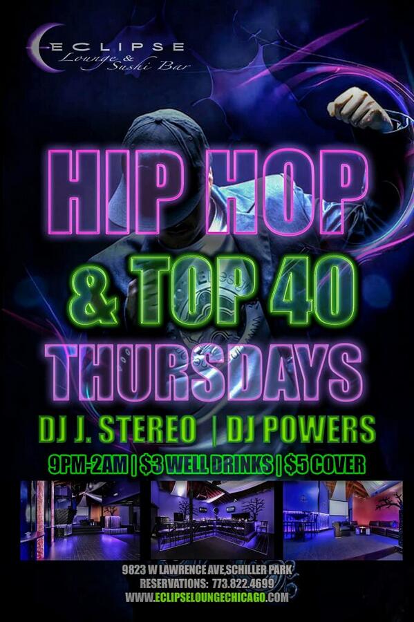 $3Wells, PatioLounge & the Hottest Music! Thursday come enjoy summertime Chi! #eclipselounge #ThirstyThursday #turnup