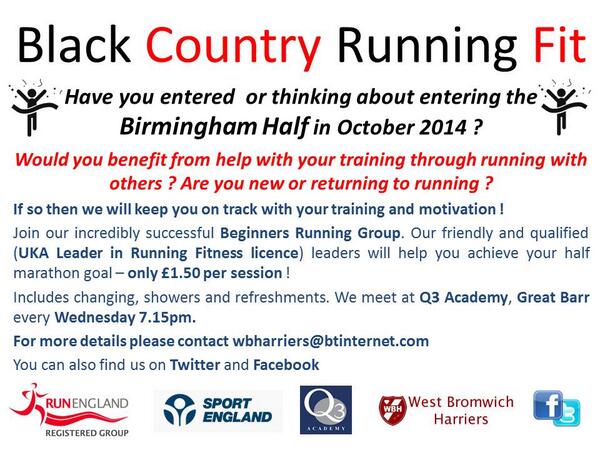 BCRFit's tweet photo. Are you or know anyone training for a 1/2 marathon ? Live in the West Mids? We can offer help training &amp; motivation ! http://t.co/hKaTxc7C1x