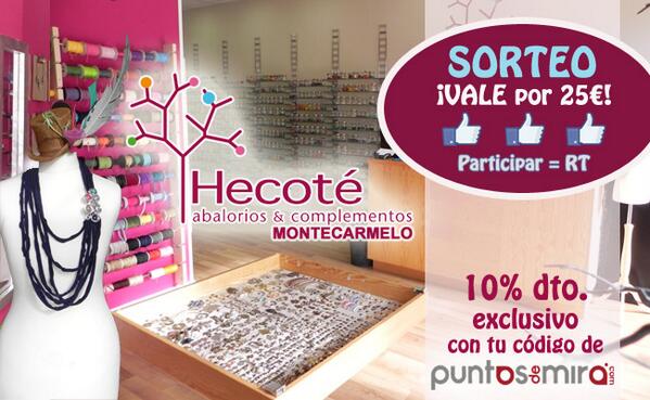 puntosdemira's tweet photo. ¡Sorteo de 25€ para gastar en complementos de @hecote Montecarmelo! Participar=RT. Bases: https://t.co/pHMAqk4Qhf http://t.co/o3FbxNhmhe