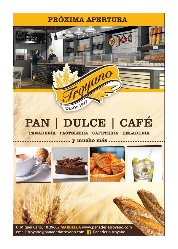 PanadTroyano's tweet photo. Por fín tenemos fecha de apertura para la cafetería en Marbella. Será el jueves día 5 de junio. Os invitamos a venir http://t.co/dYZBQhQMaM