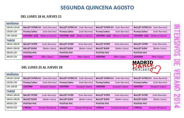 MdrdDanceCenter's tweet photo. SEGUNDA QUINCENA DE AGOSTO - INTENSIVOS DE VERANO MADRID DANCE CENTER http://t.co/X2ARLlQGOY
