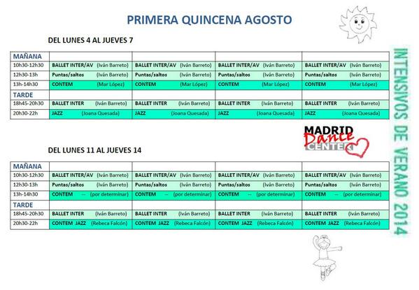 MdrdDanceCenter's tweet photo. PRIMERA QUINCENA DE AGOSTO - INTENSIVOS DE VERANO MADRID DANCE CENTER http://t.co/FXNCwW7r6B