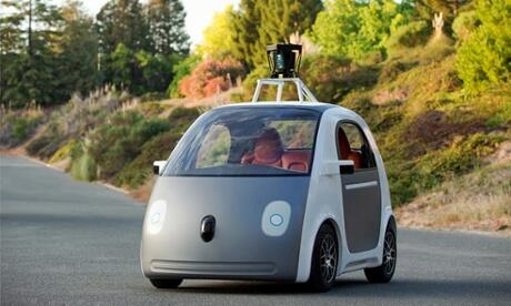 guardiannews's tweet photo. Take a look at Google's new driverless car: two seats, no steering wheel, 25mph http://t.co/anqTmrE41O http://t.co/BSBA2tImM3
